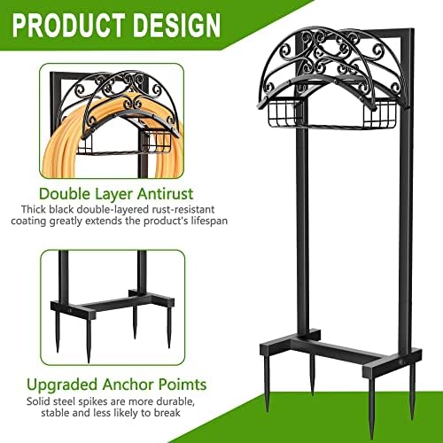 Gayuteay Garden Water Hose Holder with Storage Basket for Outside - Image 3