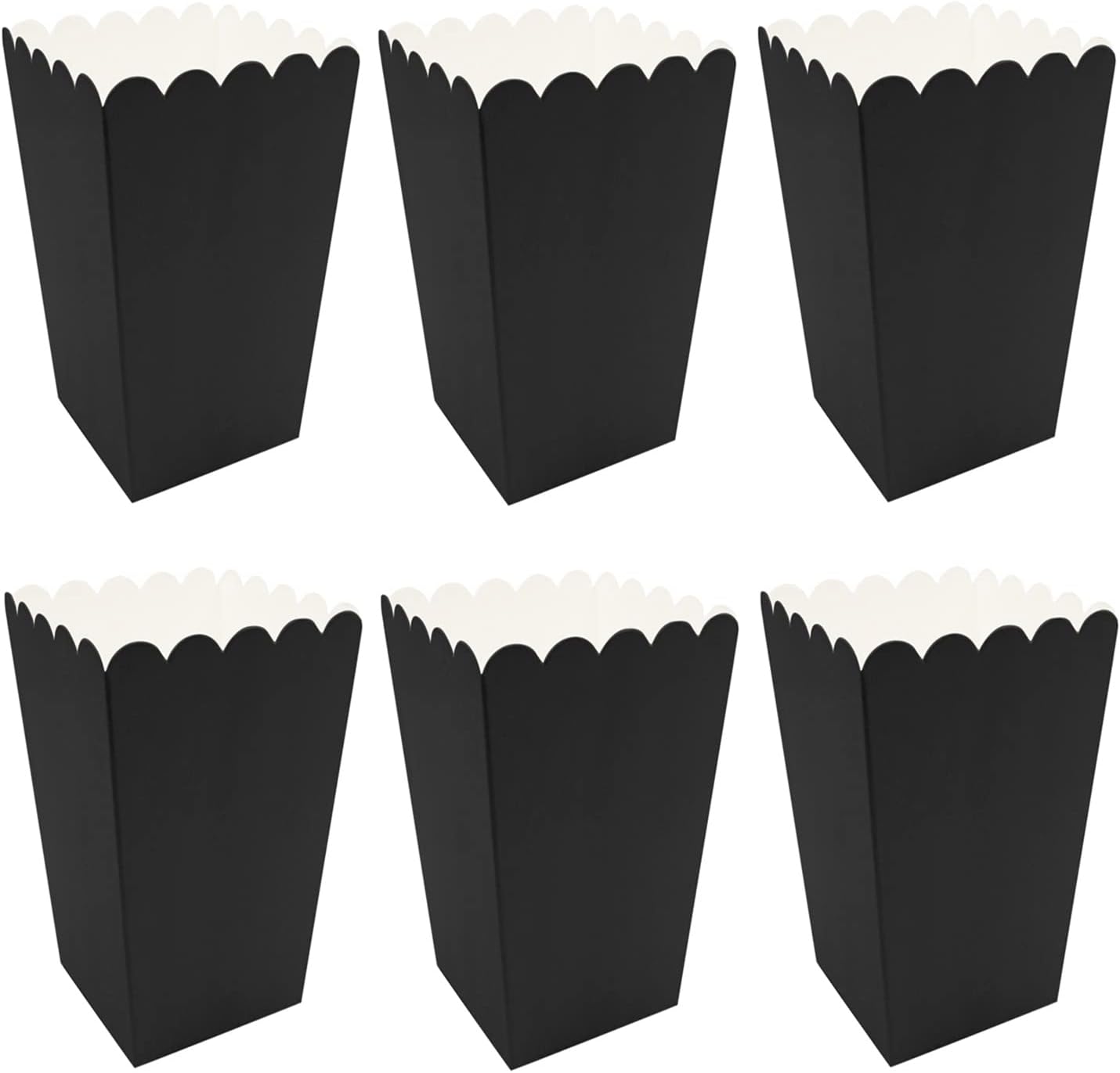 36 Pcs Popcorn Boxes Mini Paper Popcorn Box Cardboard Popcorn Container for Party, Black