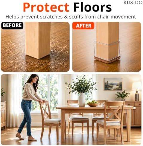 Chair Leg Floor Protectors Square for Hardwood Floors 35 Pcs Large - Image 2