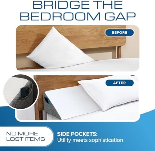 Kolbs Bed Wedge Pillow for Headboard | Modern Stylish Pillow to Fill Gap Between Headboard and Mattress | Bed Gap Filler (Queen Headboard Wedge Pillow - 60") - Image 4