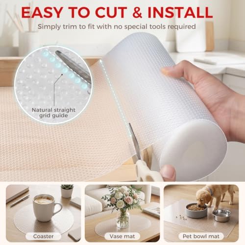 BAGAIL Refrigerator Shelf Liner, Non-Slip Drawer Cabinet Liner, 24"x30' - Image 5