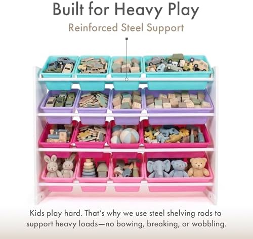 Humble Crew Kids Toy Organizer with 16 Bins, 4 Tier Storage for Playroom - Image 4