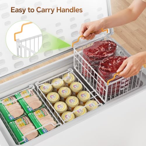 Freezer Organizer Bins, 6 Pack Enlarged Baskets for 5-9 Cu.FT Deep Freezer - Image 4