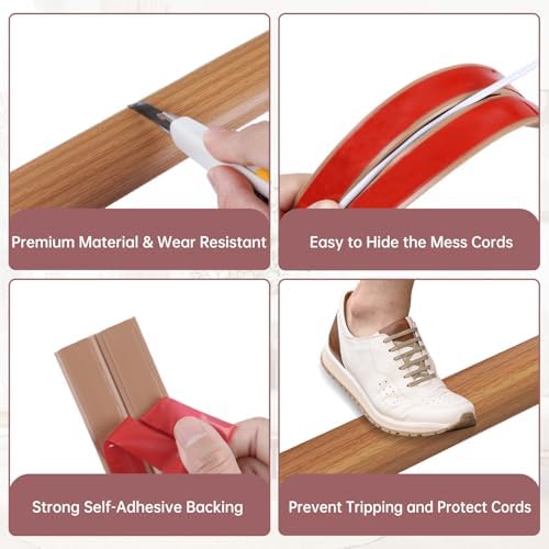 LSGCQ Floor Cord Cover Self Adhesive Cord Hider Floor Cable Management - Image 3