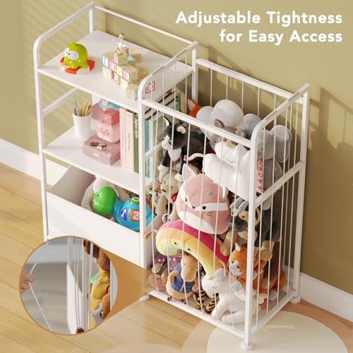 BBLIKE Toy Storage Organizer, Stuffed Animal Storage with Toy Bin, White - Image 5