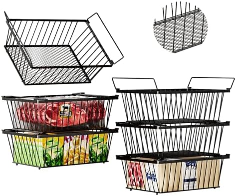Enhanced Leak-Proof Bottom, Freezer Organizer Bins for 5 Cu.Ft,6 Pack by ANJUBAN