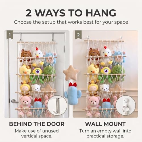 16.51x36.22'' 4 Tier Stuffed Animal Storage Net, Wall Hanging/Door Stuffed - Image 5