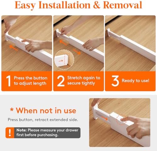 Lifewit 2.36" Upgrade Kitchen Drawer Dividers, Adjustable Drawer Organizer - Image 4