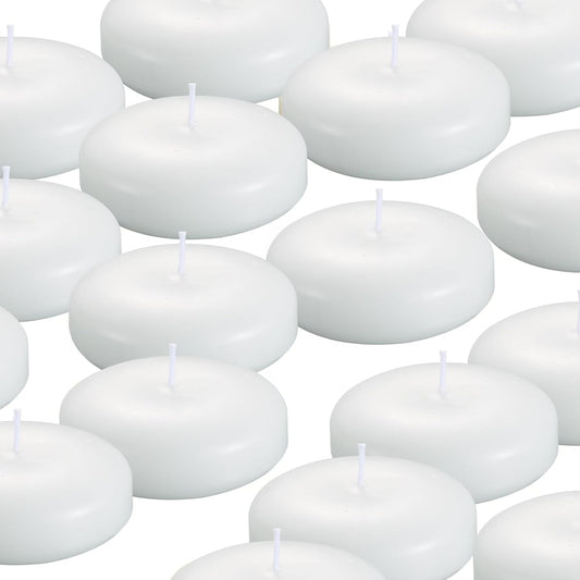 12 Pack Floating Candles, 3” White Unscented Dripless Wax Burning Candles, for Weddings, Party, Cylinder Vases, and Home Decorations…