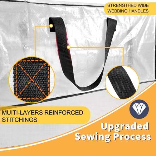 Clear Storage Bags with Zipper, Large Moving Bags Heavy Duty Extra Large, Plastic Storage Totes for Clothes, College dorm Packing Bag with Strong Handles - Image 5