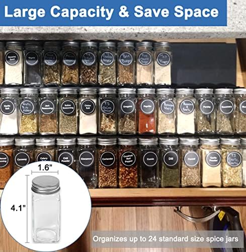 Expandable Spice Drawer Rack Organizer Insert for Kitchen Cabinet - Multi Tier Adjustable Spice Storage Shelf for Seasoning and Jar, Pack of 6 - Image 5