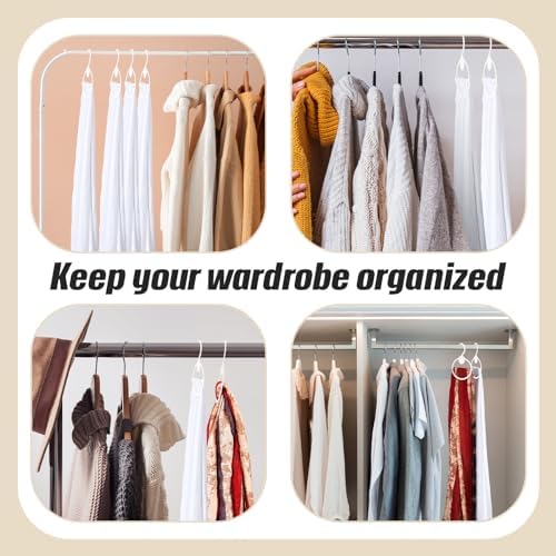 FoldTier 50 Pcs Scarf Hanger Plastic Holder Organizer Space Saving Scarf Organizer Clothes Hanger for Scarves Headscarves Clothing Sorting Storing (White) - Image 6