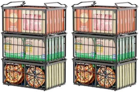 Freezer Organizer Bins, 6 Pack Enlarged Baskets for 5-9 Cu.FT Deep Freezer by MSERCUOR
