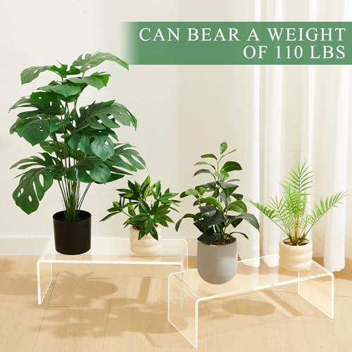 RattanView 2 Pcs 17 Inch Extra Large Clear Acrylic Shelf Riser, 8mm Thick - Image 3