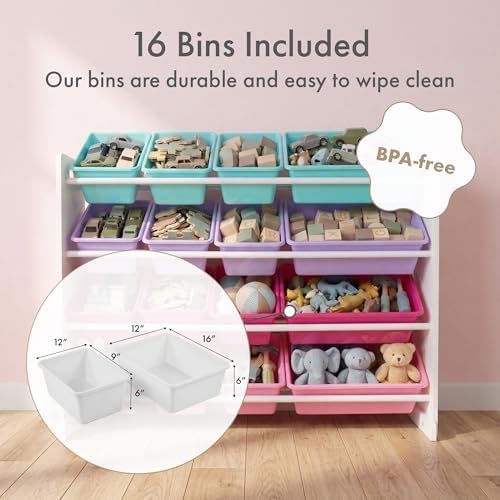 Humble Crew Kids Toy Organizer with 16 Bins, 4 Tier Storage for Playroom - Image 3