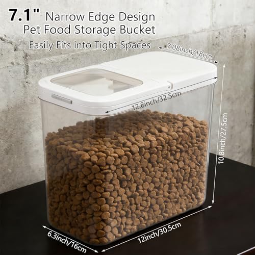 YEXEXINM Pet Food Storage Container with Lid & Scooper 10-15lbs/12L Dog Food Storage Container Clear Airtight Cat Food Storage Container BPA Free Dog Treat Container Store Dry Food for Pantry Kitchen - Image 2