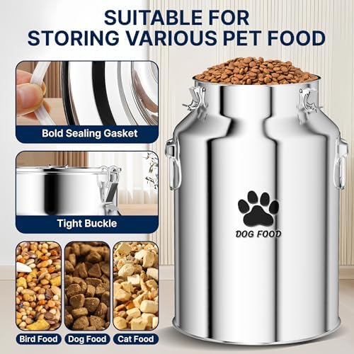 40Lbs Large Metal Dog Food Storage Container, Stainless Steel Dog Food Storage Container - Image 3