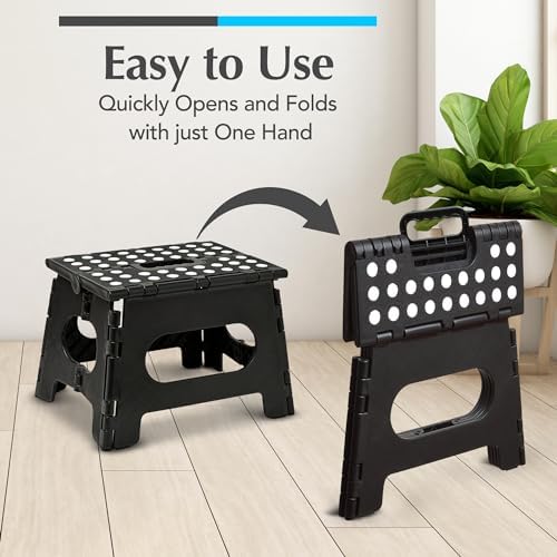Handy Laundry Folding Step Stool 8 Inch, Black, Non-Slip Holds 300 lbs - Image 4