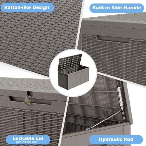 Outdoor Storage Box Waterproof, 100 Gallon Deck Box For Patio Storage - Image 4