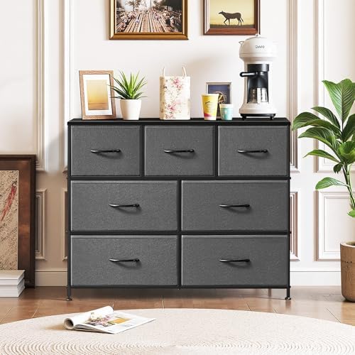7-Drawer Dresser for Bedroom, Anti-Tip Wide Storage Organizer Fabric - Image 2