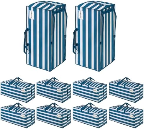 VENO 10 Pack Heavy Duty Moving Bags with Backpack Straps, Zippers & Handles, Extra Large Packing Bags for College Dorm Essentials, Moving Supplies Alternative to Cardboard Moving Boxes by Veno
