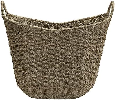 Household Essentials Seagrass Woven Storage Basket with Handles, Natural - Image 3