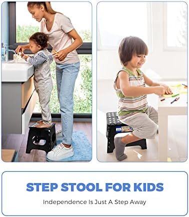 ACKO Folding Step Stools 11 Inch, 2 Pack, 300 lbs, Black - Image 2