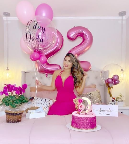 40 Inch Big Pink Number 2 Balloon Birthday Decoration, Number 2 Helium Balloon 12 20 22 23 24 26 28 32 42 Celebration, Boy Girl Baby Anniversary Party Graduations Supplies Decorations