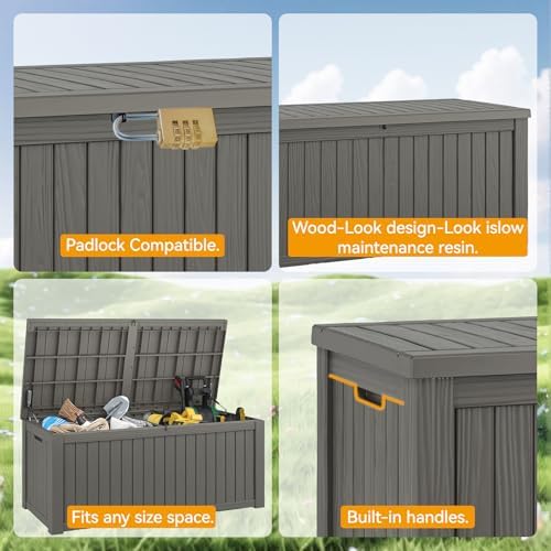 Outdoor Storage Box Waterproof, 180 Gallon Deck Box for Patio Storage - Image 5
