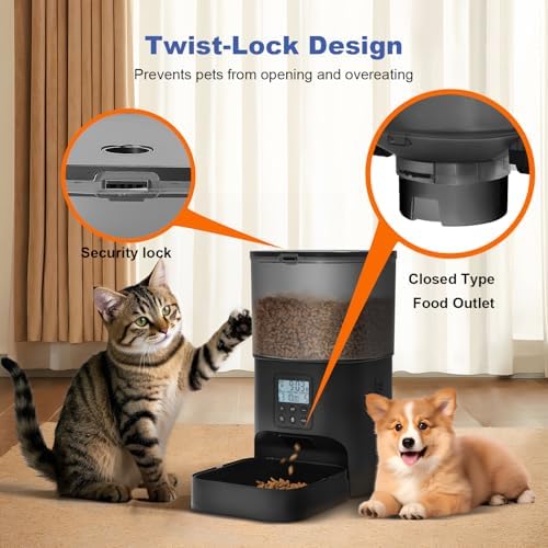 ANDOLL HOME Automatic Cat Feeder,4L Timed Cat＆Dog Dry Food Dispenser - Image 4