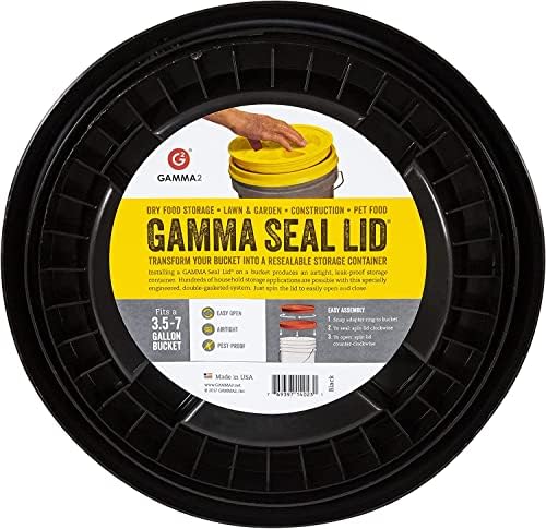 Gamma2 Seal Lid Black | Food-Safe | For 3.5-7 Gallon Buckets | BPA-Free | Pack of 12 - Image 3