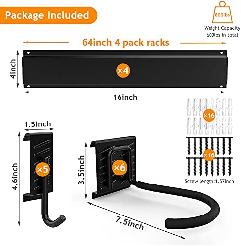 TORACK Bike Storage Rack, 6 Bikes Bike Racks & 5 Helmets Hooks for Garage - Image 6