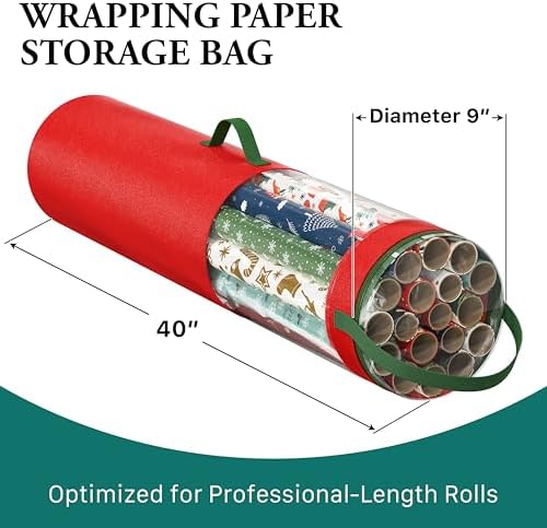 Simple Houseware 40 Inch Wrapping Paper Storage Bag, Fits 18 Rolls - Image 2