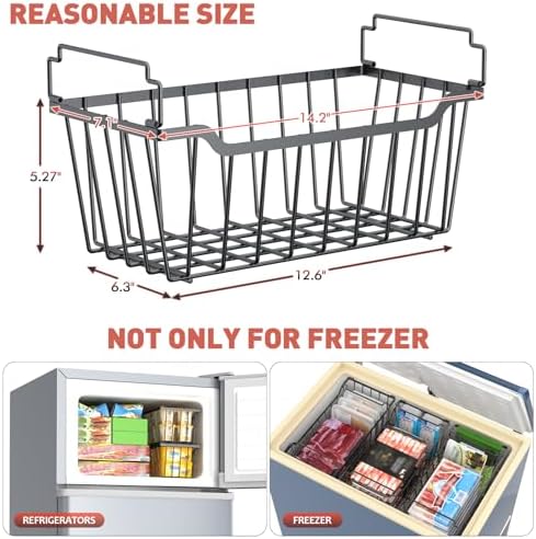 Goovilla Freezer Organizer Bins for 5-7 Cu.FT Chest Freezer, 4 Pack Black - Image 2