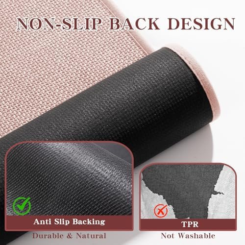 chakme Bathroom Rugs Mat 59x25, Ultra Thin Non Slip Bath Mat Large Quick Dry Absorbent Bath Mat for Bathroom Floor, (Pink, 59"x25") - Image 5