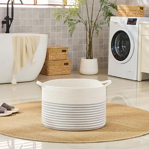 KAKAMAY Large Blanket Basket with Handles, Storage Basket for Living Room - Image 6