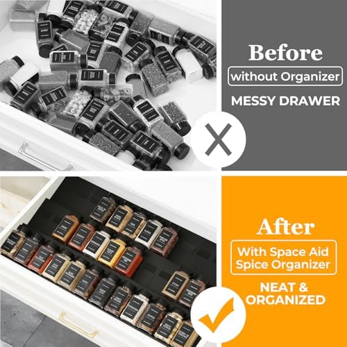 Famhap Spice Drawer Organizer Expandable 48 PCS - Image 5