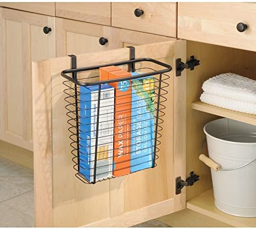 iDesign Steel Over-The-Cabinet Waste Basket or Storage Bin, The Axis Collection, 7.1" x 12.2" x 14.2", Bronze - Image 3
