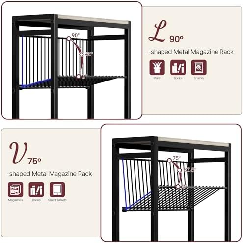 Narrow Side Table for Small Space, 3-Tier End Table with Magazine Holder, Slim Nightstand with Wire Shelf, Skinny Bedside Table in Living Room, Bedroom, Study, Kitchen and Balcony(Greige) - Image 6