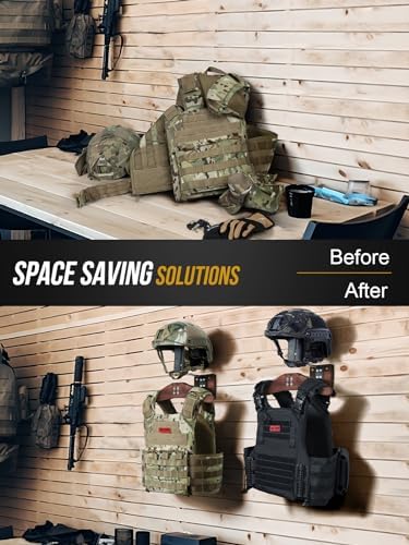 ONETIGRIS Tactical Gear Wall Mount, Heavy Duty Helmet & Plate Carrier Rack - Image 2