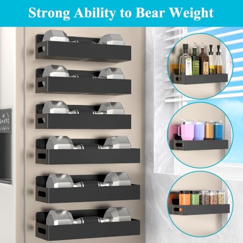 HuggieGems Upgrade Black Magnetic Spice Rack for Refrigerator, 6 Pack - Image 5