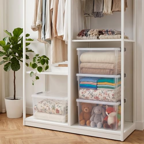Citylife 8-Pack 32 QT Clear Plastic Storage Bins with Latching Lids - Image 4