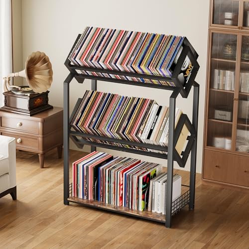 Homeiju 3-Tier Vinyl Record Storage Holder with Dividers - Image 4