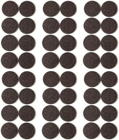 Furnigear Felt Furniture Pads for Hardwood Floors - Self Adhesive Chair Felt Pad, Floor Protector for Furniture Feet, Furniture Slider Moving Furniture Smoothly, Anti Scratch 48 Pcs 1-1/2" Round Brown by Furnigear