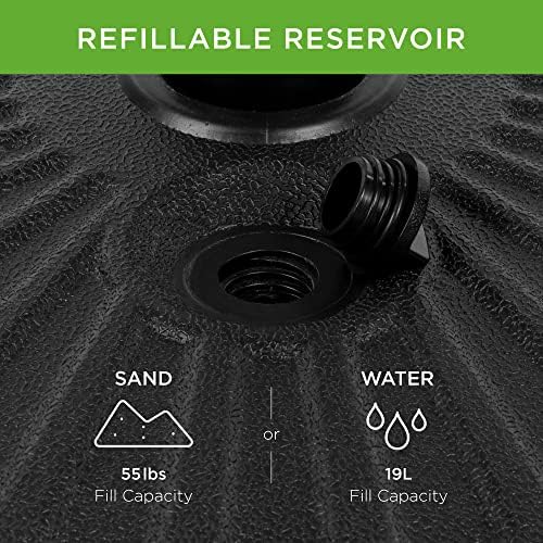 Best Choice Products Fillable Umbrella Base Stand Round Sunburst Plastic Patio Umbrella Base Stand, Pole Holder for Outdoor, Lawn w/ 55lbs Weight Capacity, Adjustment Knob - Image 2
