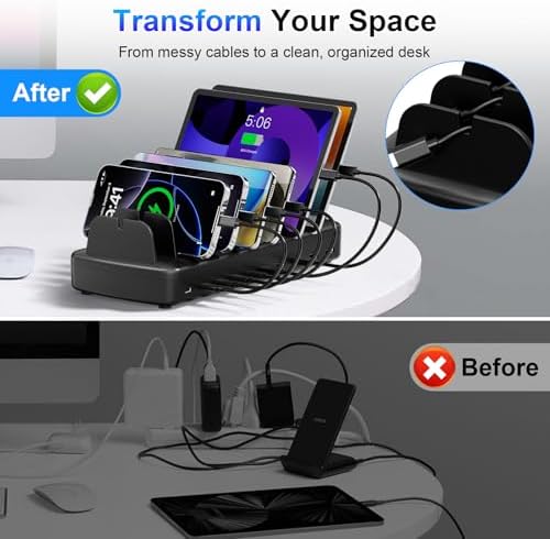 510W Charging Station for Multiple Devices, 10 Ports Charger Organizer - Image 5