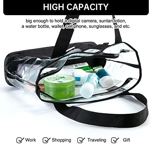 BORMELUN clear tote bag,Purse handle with zipper for work plastic transparent see through women - Image 3