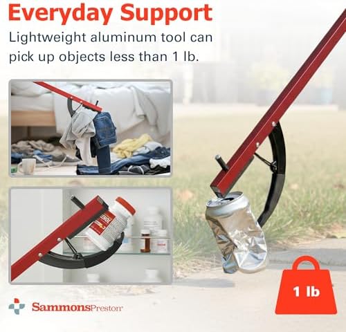 Sammons Preston Reacher, 26" Lightweight Grabber Reacher Tool with Magnetic Tip, Ergonomic Grip & Claw Jaw, Portable Reaching Aid for Seniors, Daily Living & Home Use, Standard Red,3 pack - Image 4