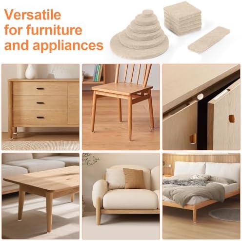 Felt Furniture Pads 400 Pieces, Furniture Pads for Hardwood Floors Beige - Image 6