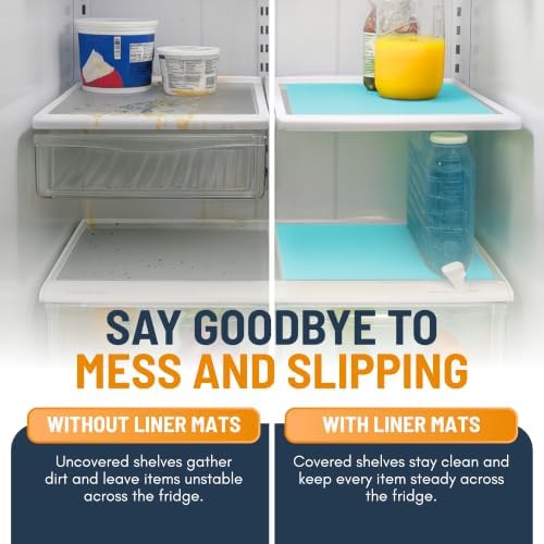Refrigerator Liners for Shelves (16 Pack) by Linda’s Essentials - Non-Adhesive Shelf or Drawer Liner, BPA-Free Fridge Mats for Kitchen & Cabinets, Easy to Clean, Ideal Household Essentials (Blue) - Image 5